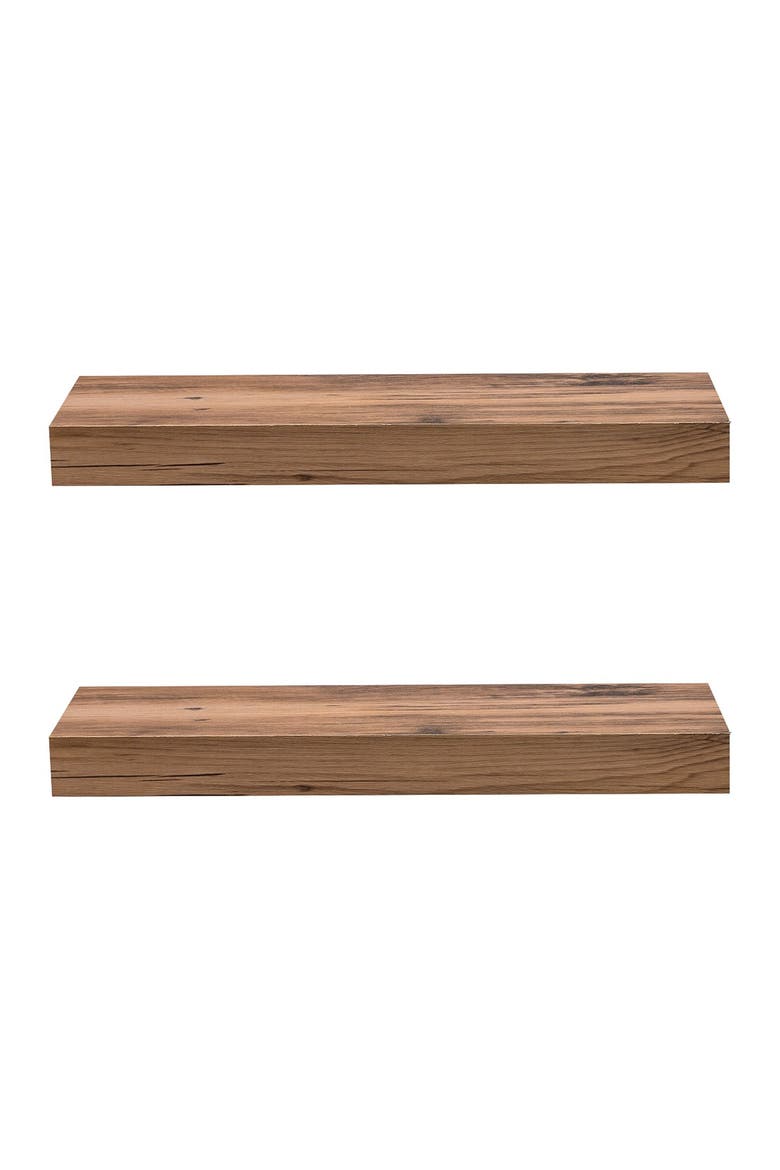 Floating Shelves - Set of 2, Alternate, color, MAHOGANY WOOD