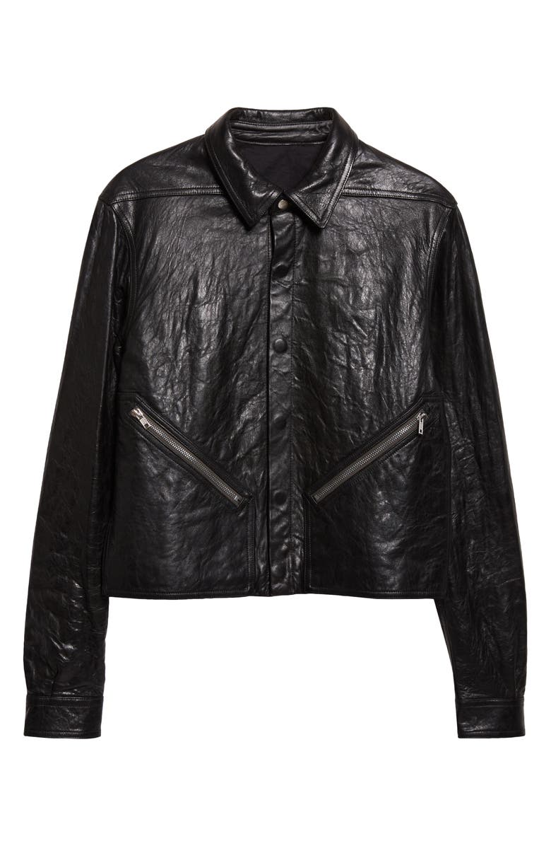 Rick Owens Tour Alice Leather Jacket, Main, color, Black