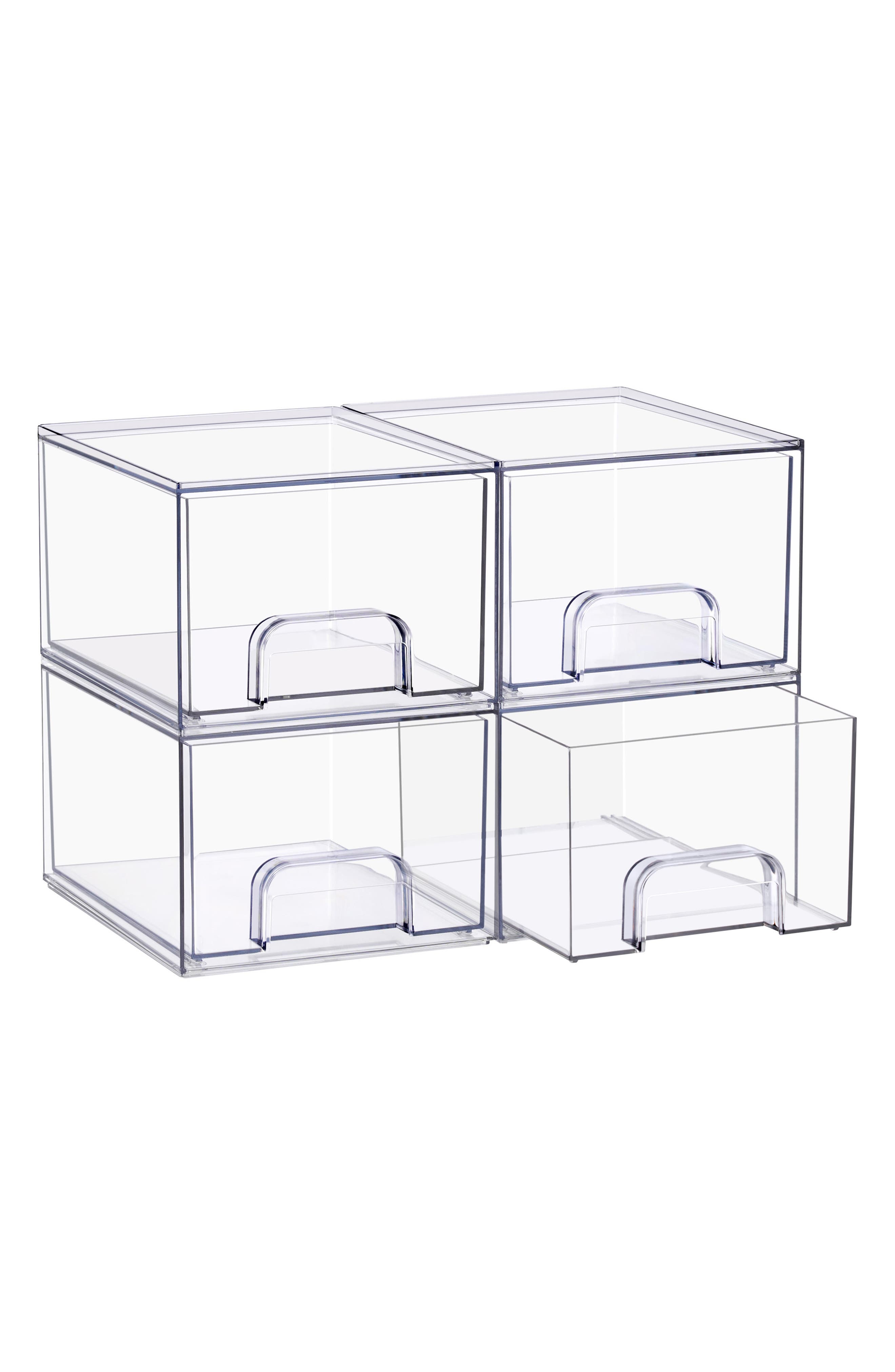 Set of 4 Small Stackable Storage Drawers