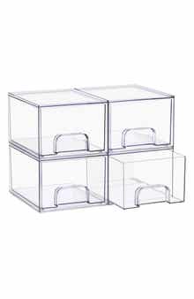 Set of 4 Small Stackable Storage Drawers