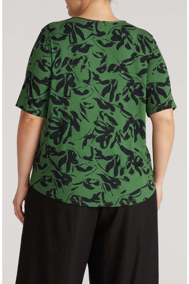 Lily Liquid Jersey Crewneck Top, Alternate, color, GREEN SGRAFITTO PRINT