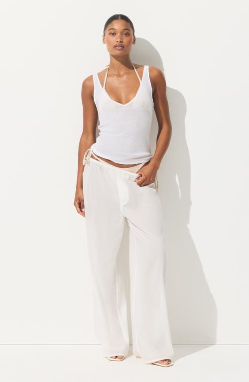 Skims Sheer Rib Tank Top In White