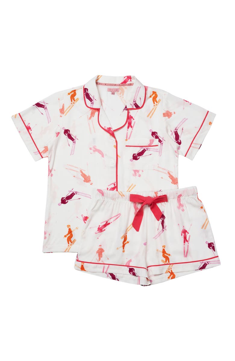 Katie Kime Bluebird Day Pajama Shorts Set, Alternate, color, Orange Pink