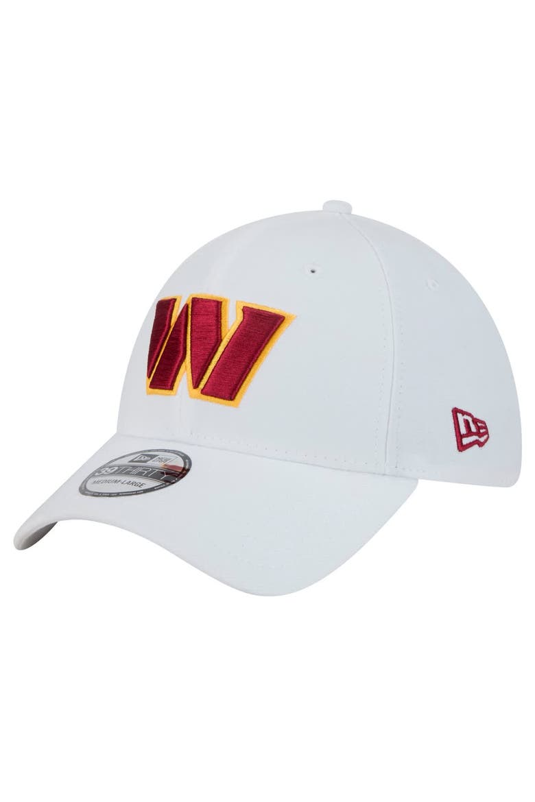 Men's New Era White Washington Commanders Main 39THIRTY Flex Hat, Main, color, White