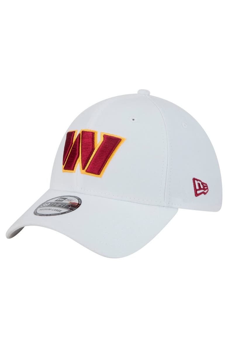 New Era Men's New Era White Washington Commanders Main 39THIRTY Flex Hat, Main, color, 