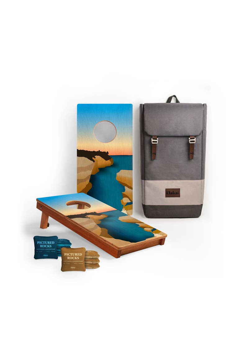 1ft x 2ft Mahogany Pathfinder Cornhole Board Set, Main, color, Pictured Rocks National Park