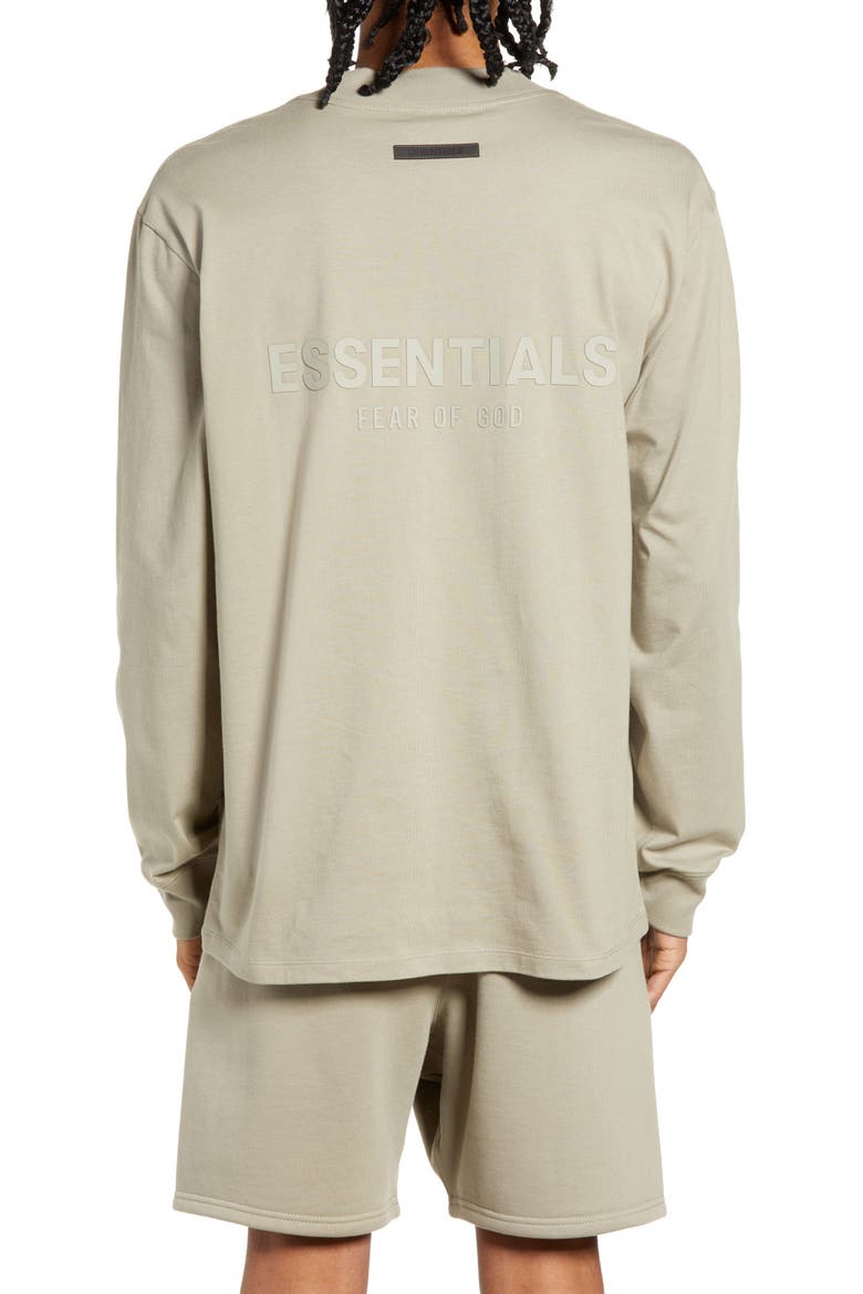 Fear of God Essentials Unisex Logo Long Sleeve T-Shirt, Alternate, color, MOSS