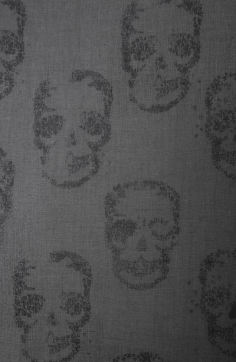 Zadig & Voltaire Kerry Skull Scarf, Alternate, color, 