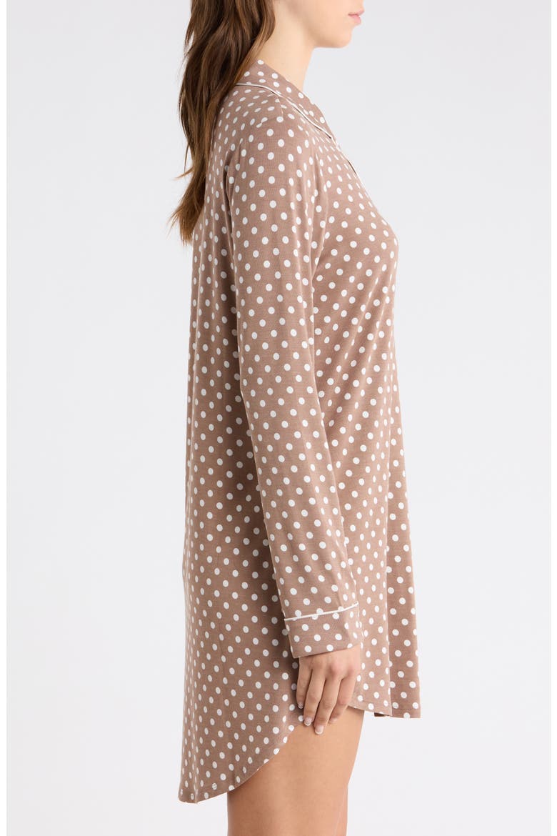 Moonlight Eco Nightshirt, Alternate, color, BROWN- IVORY EVEN DENSE DOT