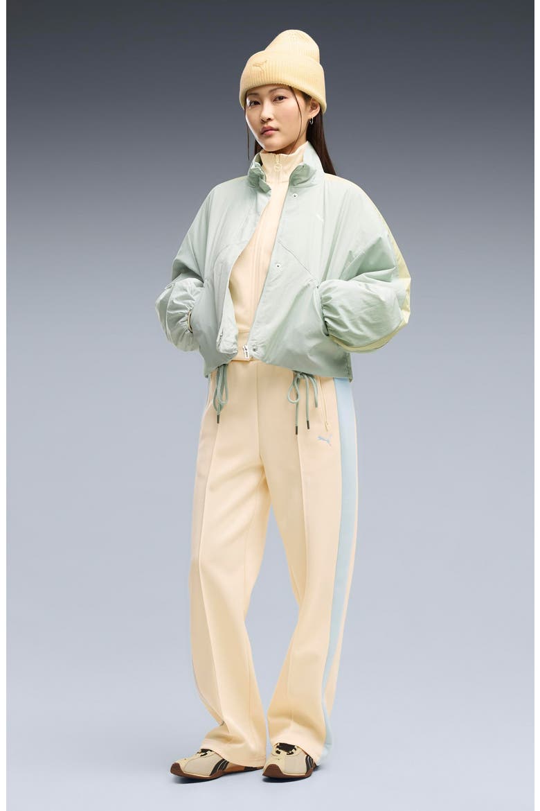T7 Always On Straight Leg Track Pants, Alternate, color, BUTTERCREAM/ CREME DE MINT