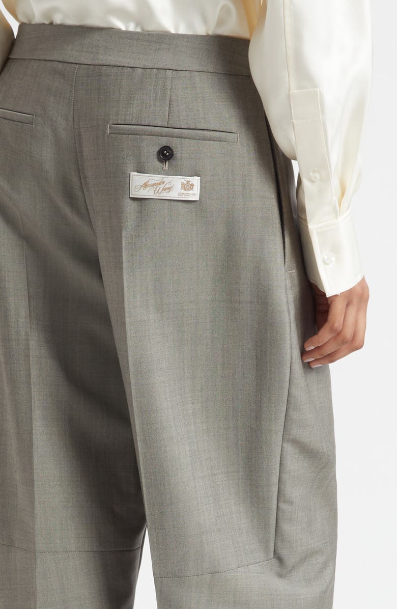 Alexander Wang Pleated Wool & Mohair Pants, Alternate, color, Mink Melange