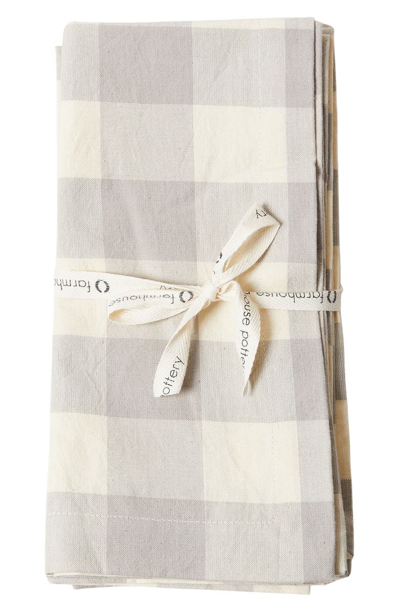 Farmhouse Pottery Set of 4 Farmer's Gingham Check Napkins, Main, color, 