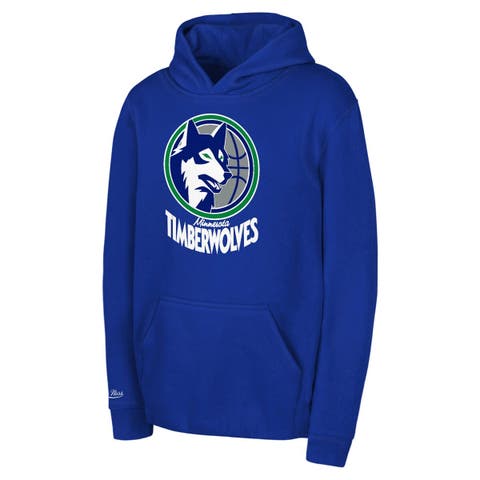 Preschool Mitchell & Ness Blue Minnesota Timberwolves Retro Logo Pullover Hoodie
