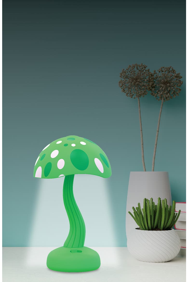 Retro Wavy Mushroom Table Lamp, Alternate, color, GREEN