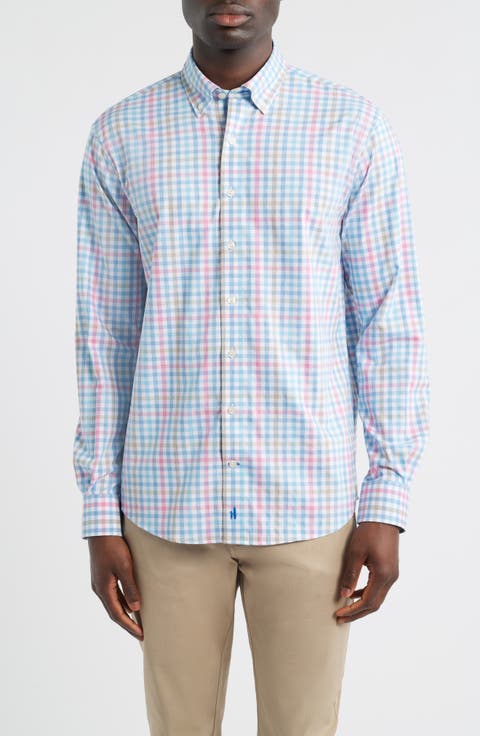 Yosef Check Everyday Performance Button-Down Shirt