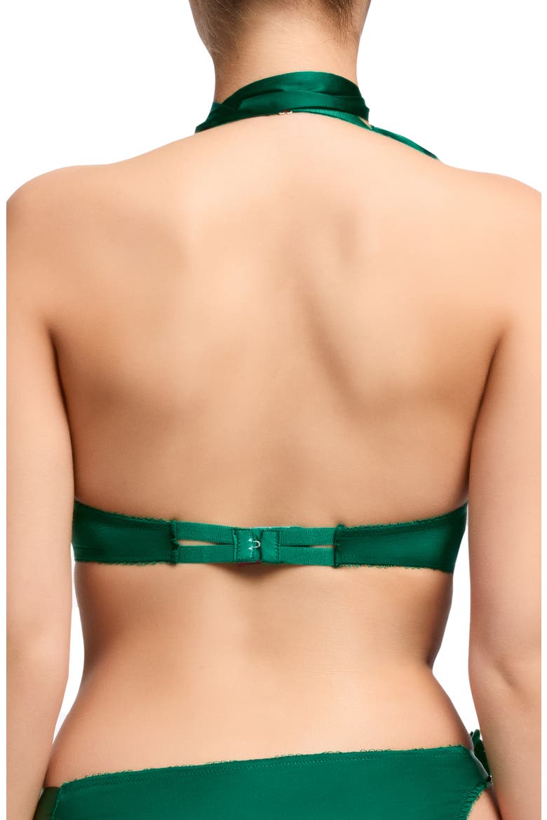 Beau Teese Open Cup Underwire Bra, Alternate, color, EMERALD