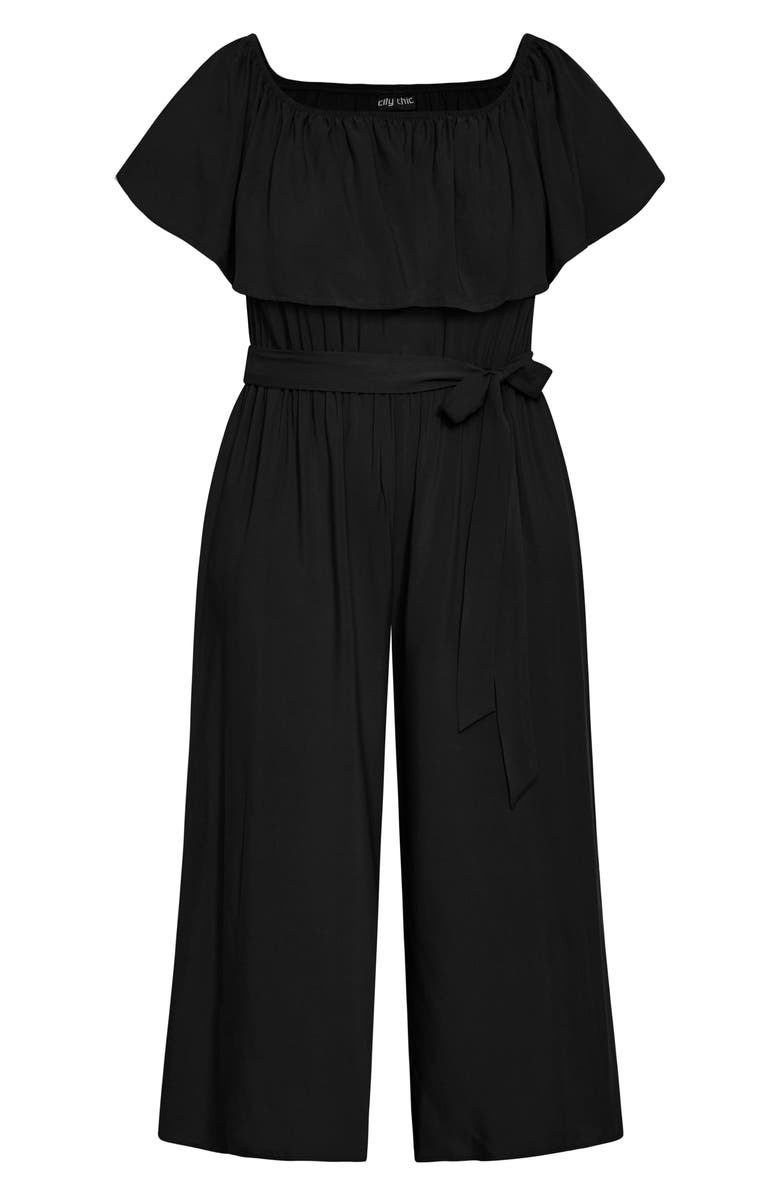 City Chic Sienna Off the Shoulder Jumpsuit, Alternate, color, 
