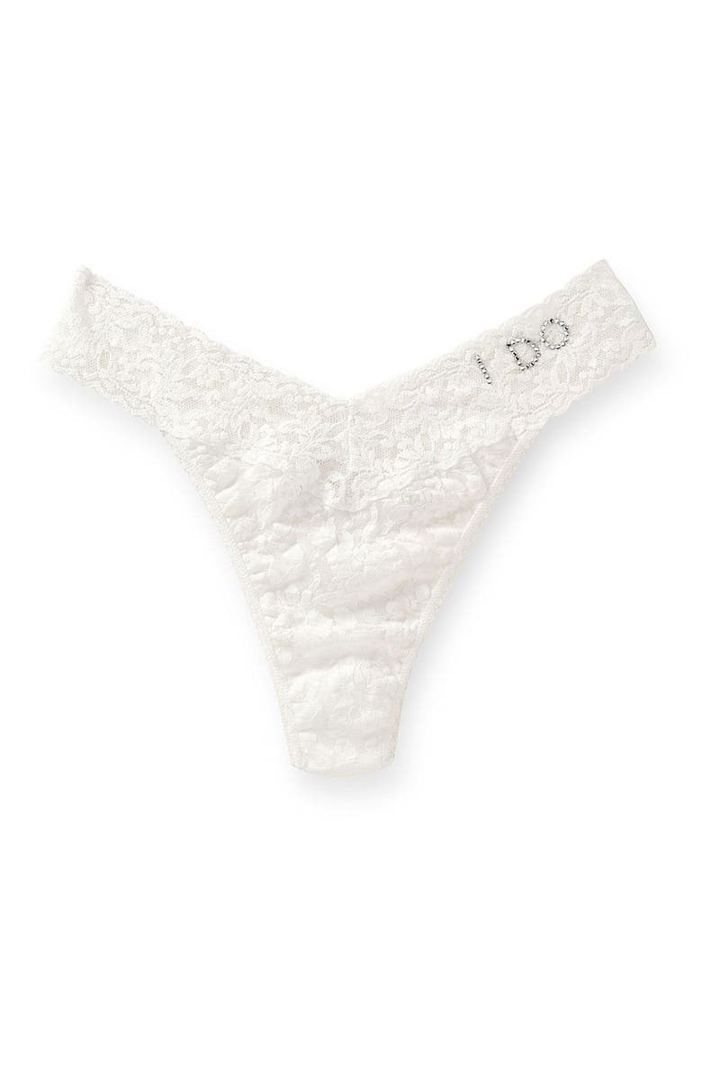 Hanky Panky 'I Do' Swarovski Crystal Original Rise Thong, Main, color, 