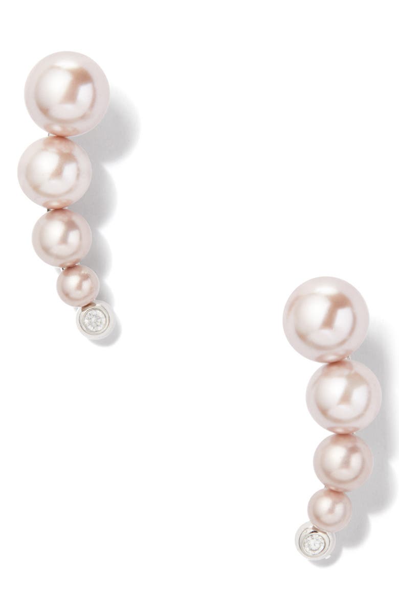 Kate Spade New York modern imitation pearl ear crawlers, Main, color, 