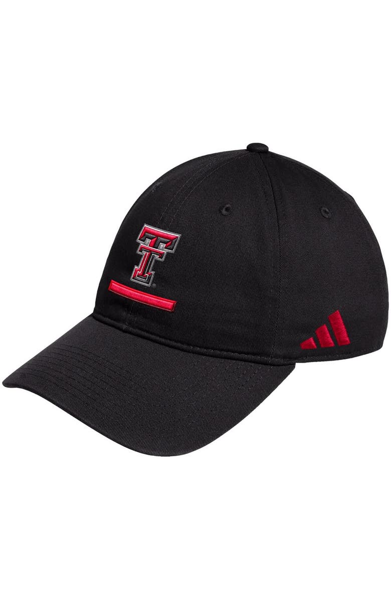 adidas Men's adidas Black Texas Tech Red Raiders Locker Room Adjustable Slouch Hat, Main, color, Black