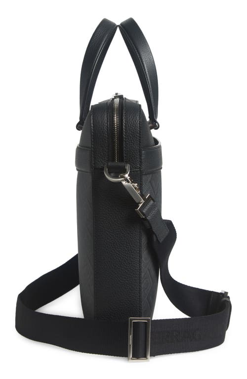Ferragamo Gancio Embossed Briefcase In Nero Grigio