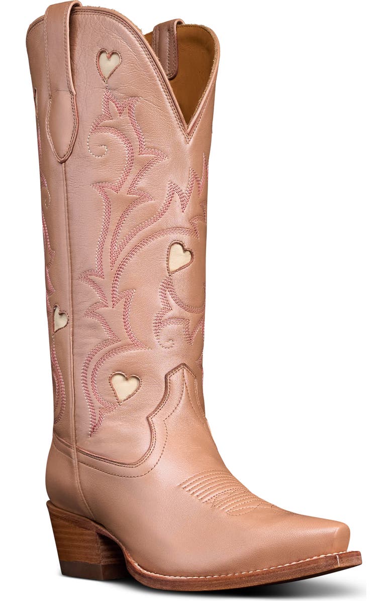 Tecovas The Annie Hearts Western Boot, Main, color, Rose Gold