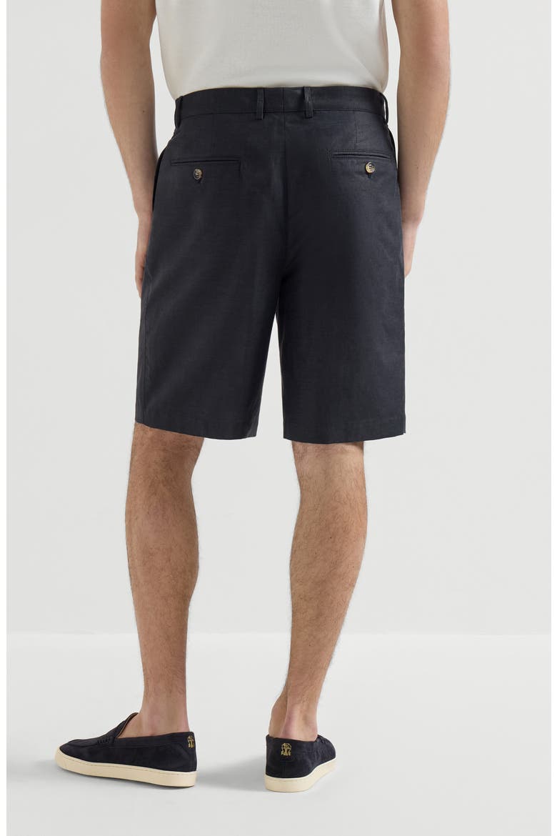 Bermuda shorts with pleats, Alternate, color, Navy Blue