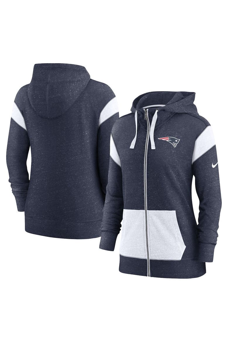 Women's Nike Navy/White New England Patriots Monaco Lightweight Full-Zip Hoodie, Main, color, Navy
