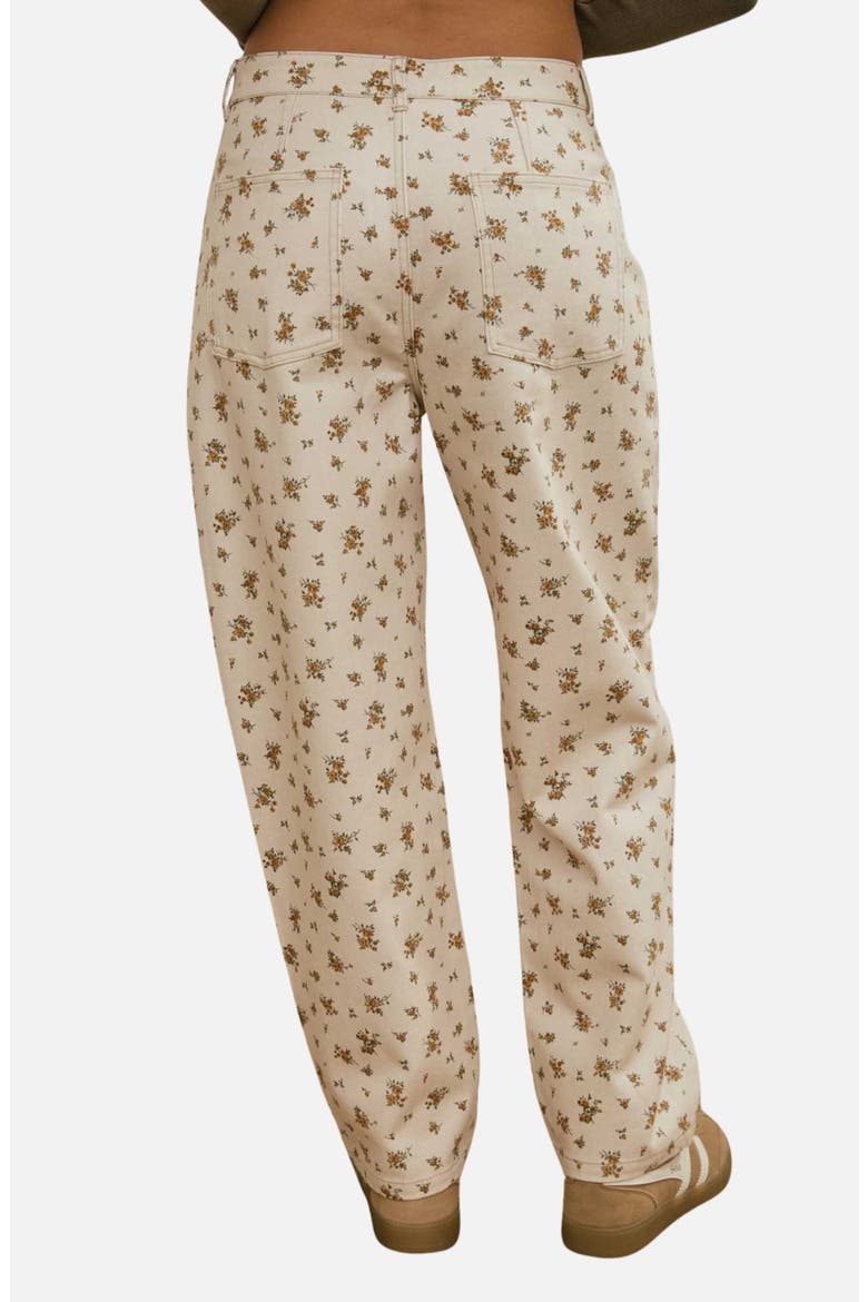 Floral High Waist Straight Leg Jeans, Alternate, color, KHAKI MULTI