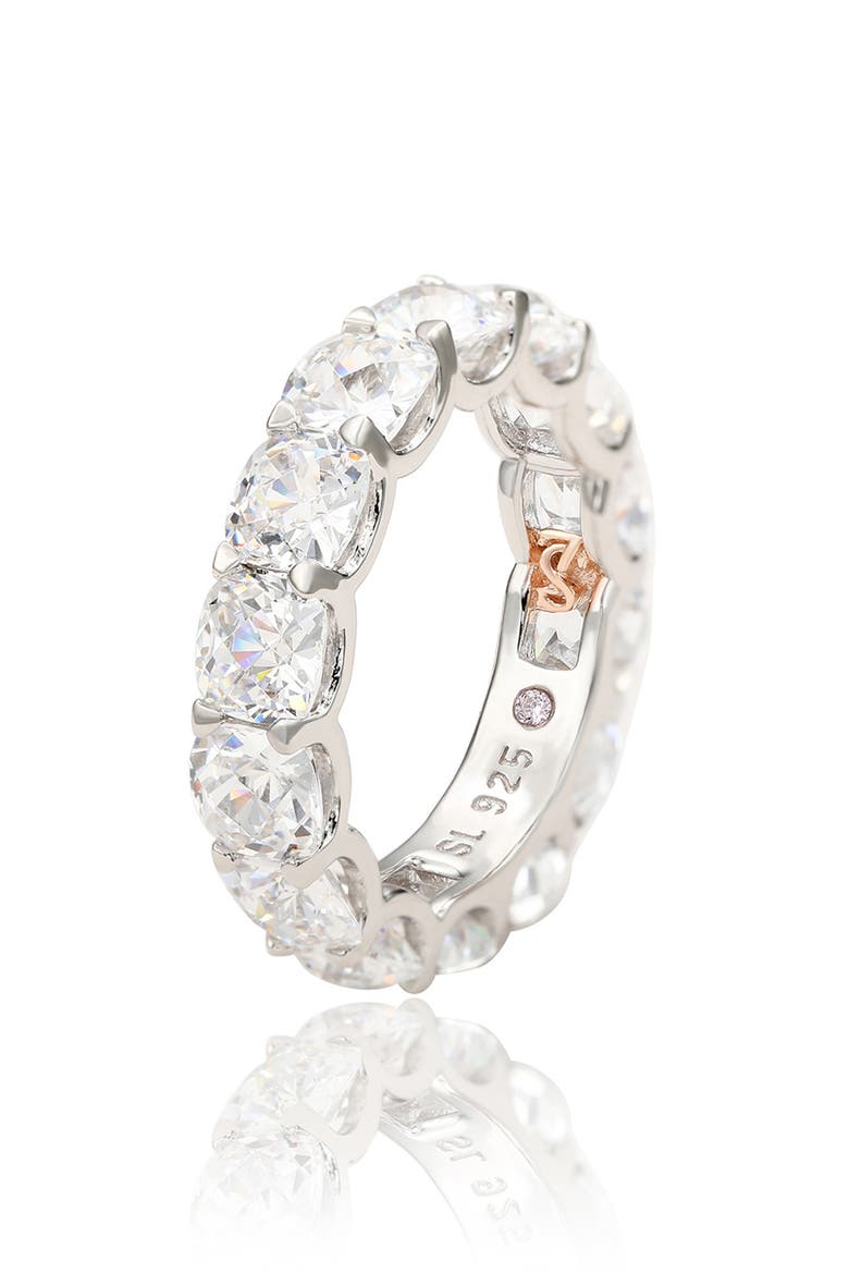 Cubic Zirconia Eternity Band Ring, Alternate, color, WHITE