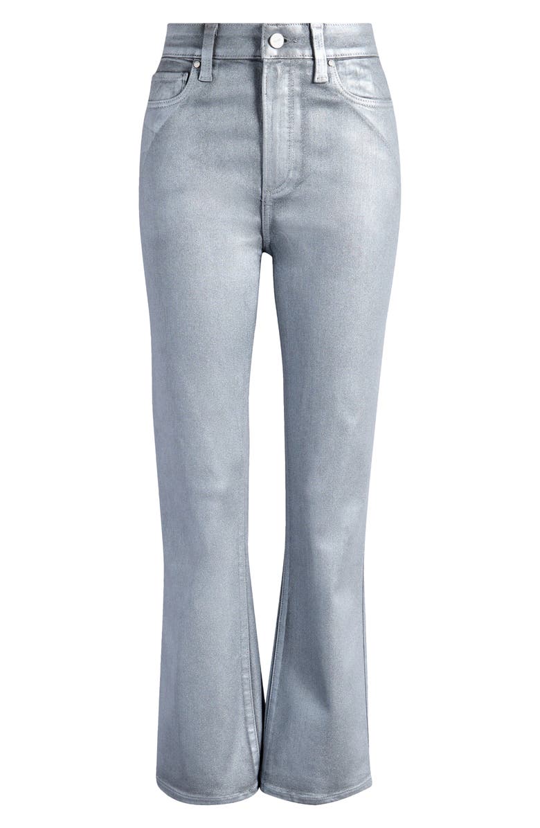 PAIGE Claudine Coated High Waist Ankle Flare Jeans Jeans, Alternate, color, Silver Shimmer Luxe Coating