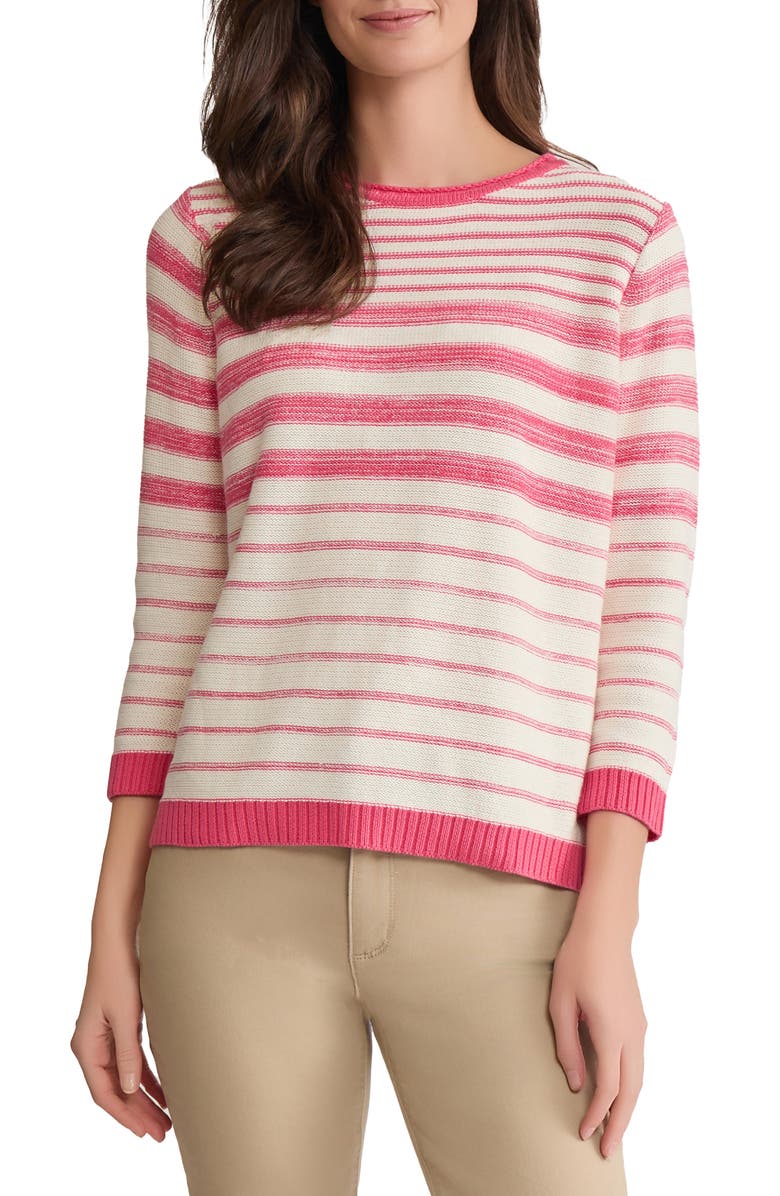 Jones New York Marled Roll Neck Sweater, Main, color, Fresh Guava / Jones White