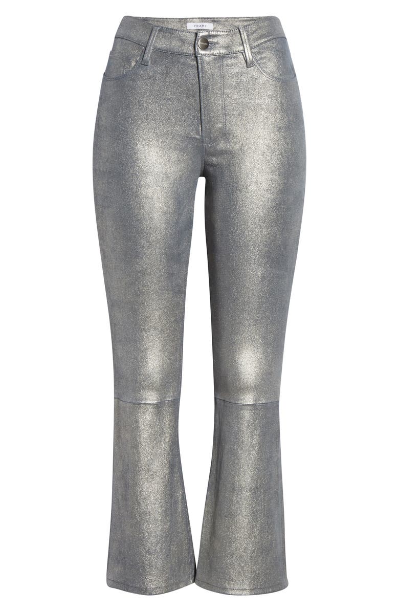 FRAME Le Crop Metallic Leather Mini Boot Pants, Alternate, color, 