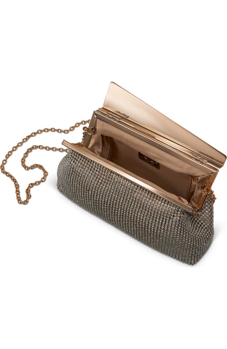 Jewel Badgley Mischka Ivy Asymmetrical Crystal Pouch Clutch, Alternate, color, Gold