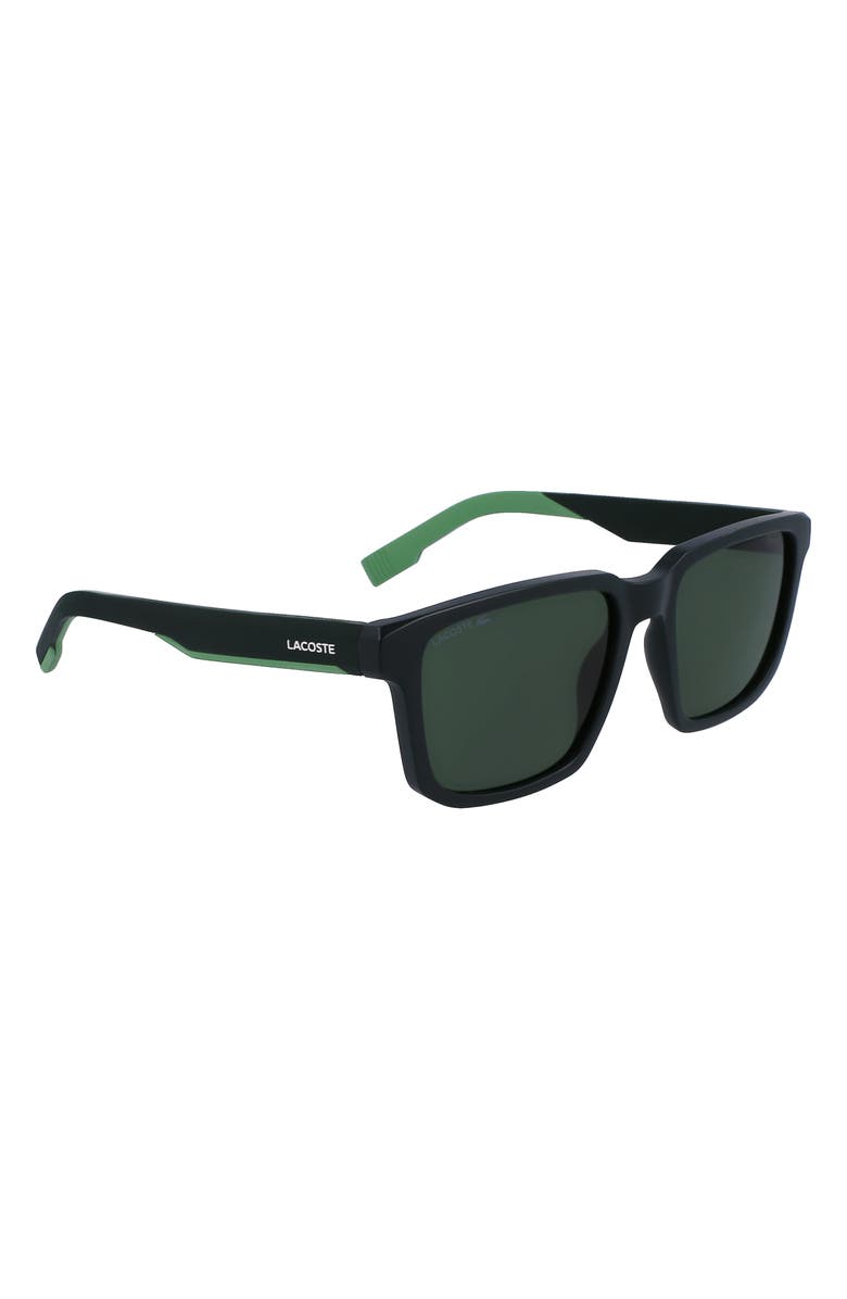 Lacoste L999S 55mm Square Sunglasses, Alternate, color, Matte Green