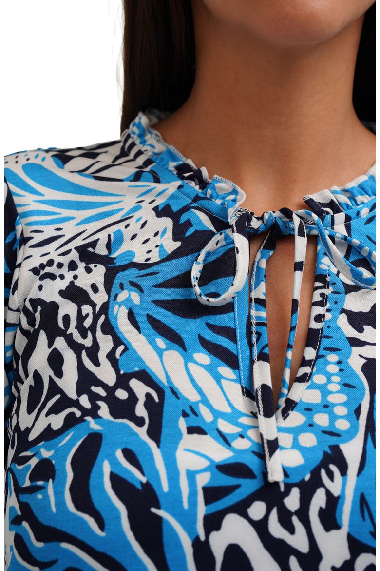 Printed Mesh Long Sleeve Top, Alternate, color, JESSA DENIM