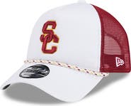New Era Men's New Era White/Cardinal USC Trojans Court Sport Foam A-Frame 9FORTY Adjustable Trucker Hat