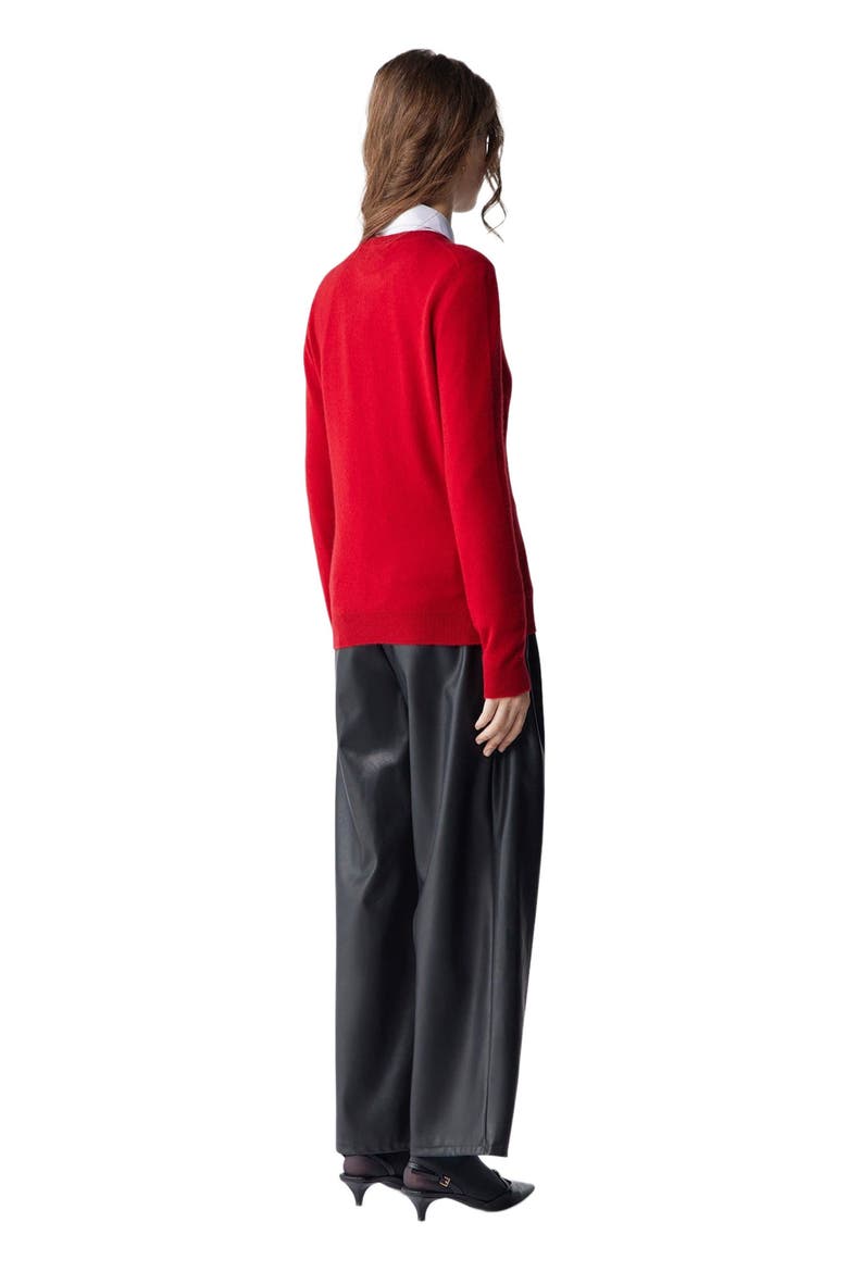 Essential Cashmere Crewneck Sweater, Alternate, color, haute red