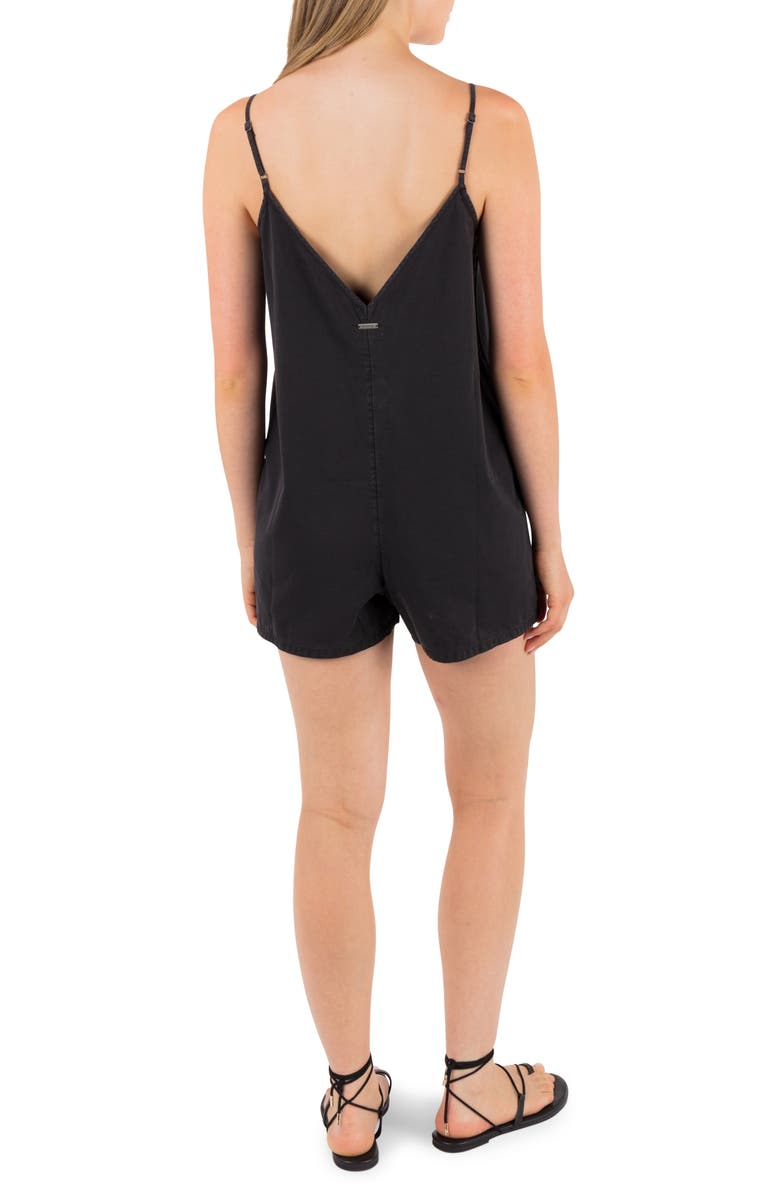 Hurley Wavy Days Romper, Alternate, color, Off Black