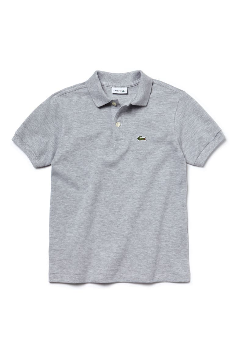 Piqué Cotton Polo, Main, color, SILVER GREY CHINE