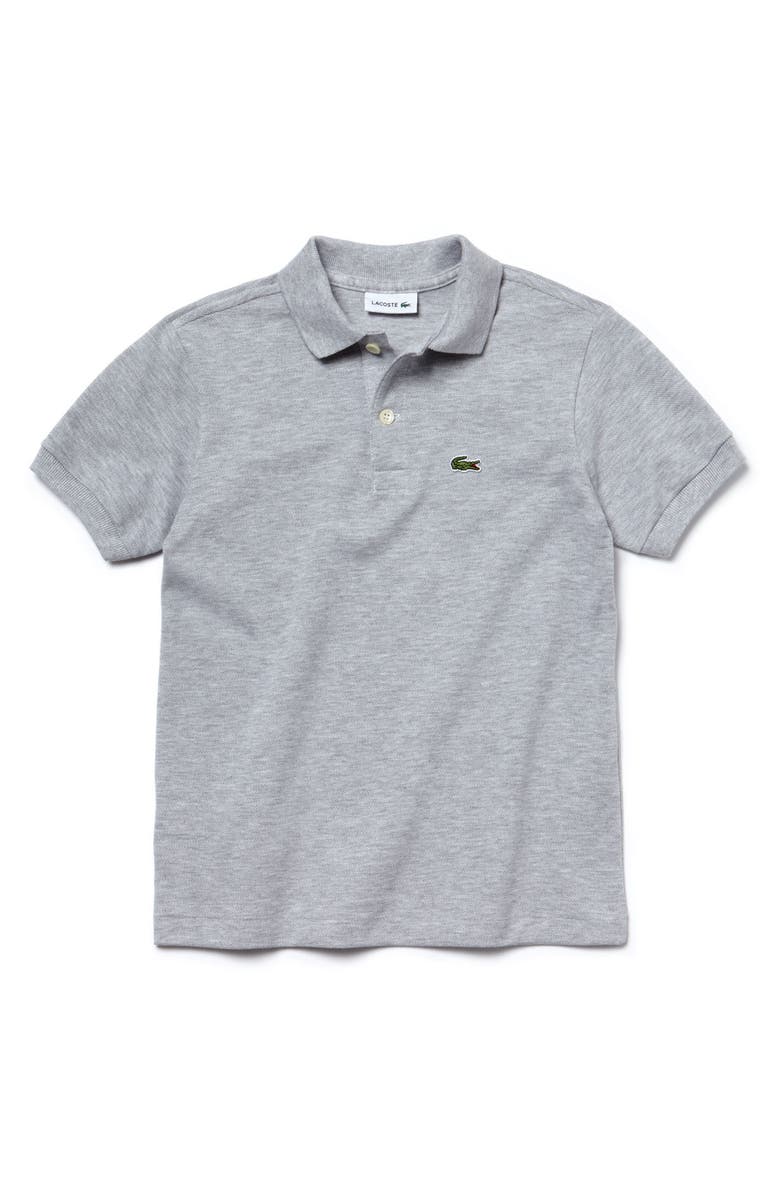 Lacoste Piqué Cotton Polo, Main, color, Silver Grey Chine