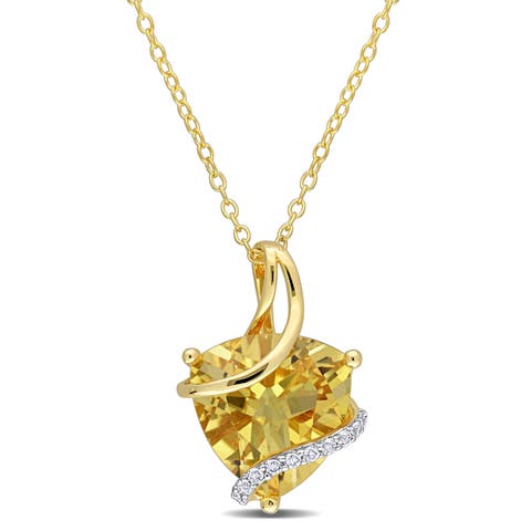 Gemstones & White Topaz Trilliant Necklace