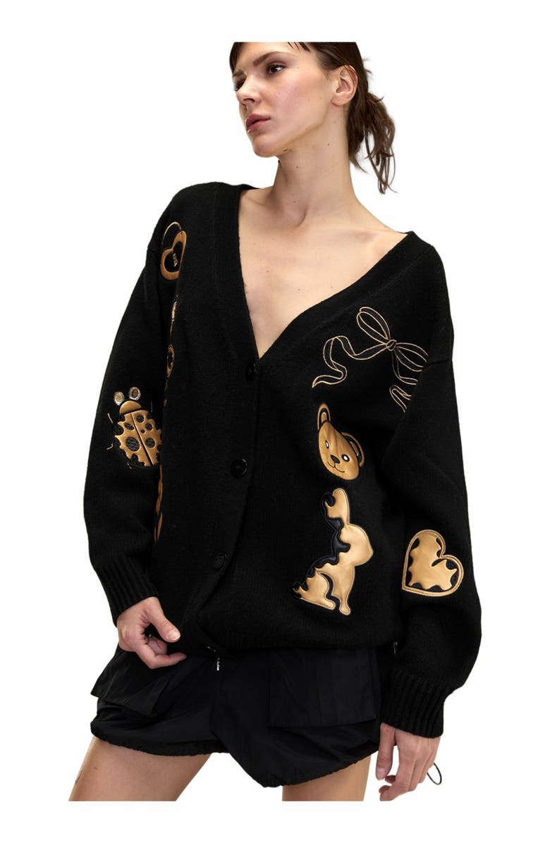 Cynthia Rowley Playful Patchwork Cardigan, Alternate, color, 