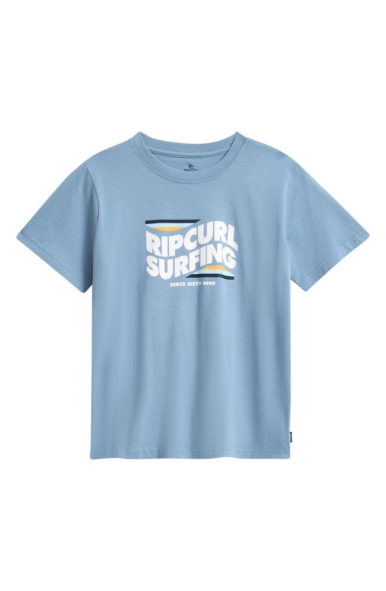 Rip Curl Kids' Streamline Big Logo Graphic T-Shirt, Main, color, Faded Denim