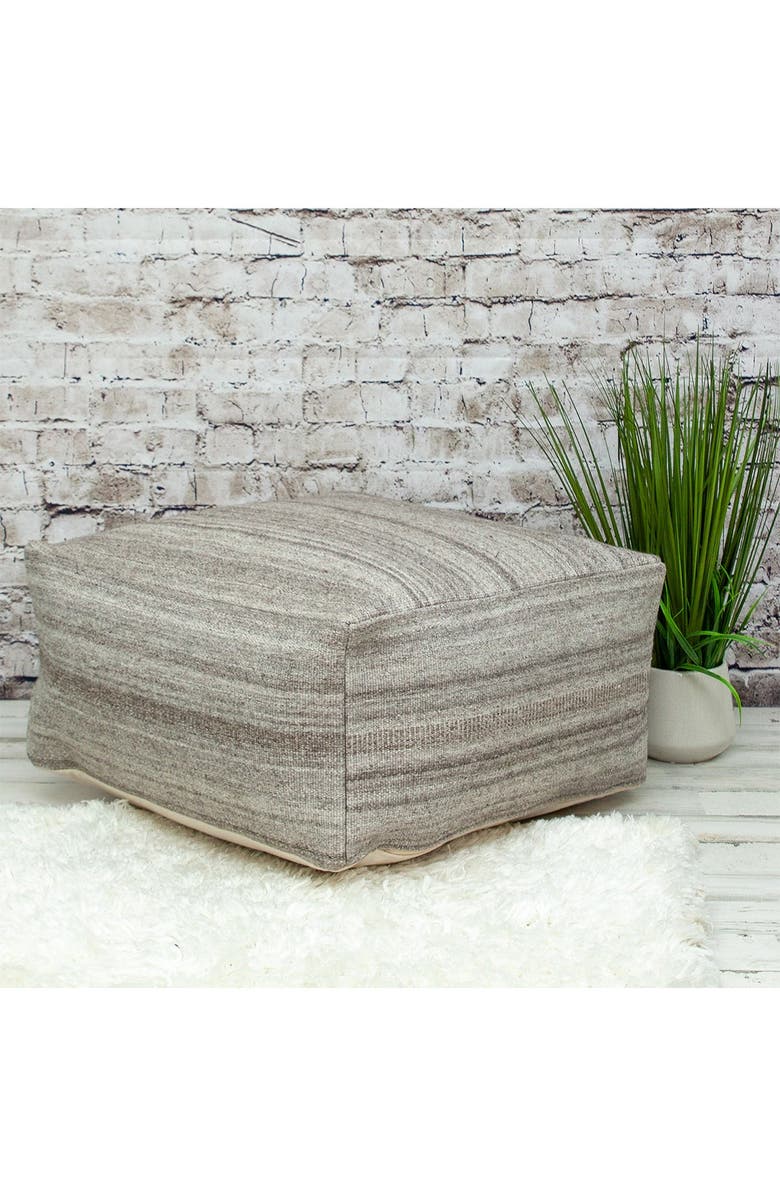 PARKLAND COLLECTION Nadia Transitional Grayish Brown Pouf, Alternate, color,