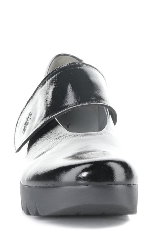 Fly London Vari Mary Jane Platform Wedge Pump In Black