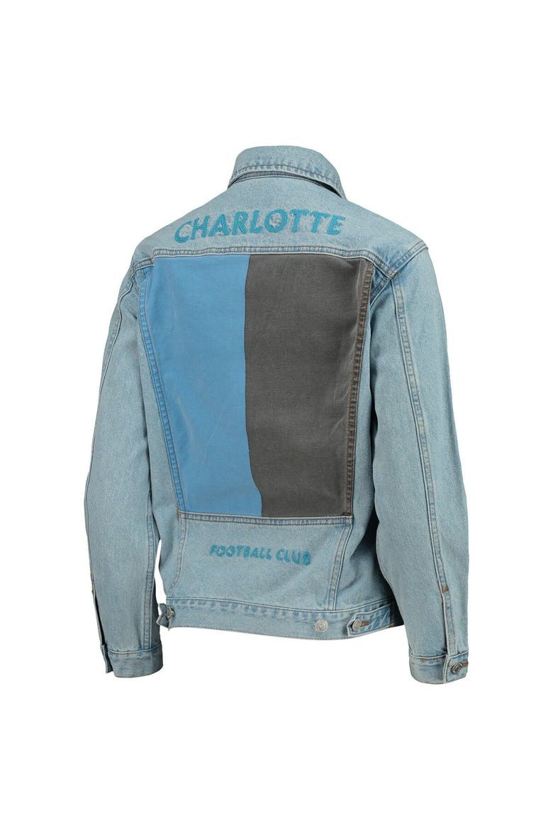 Women's The Wild Collective Blue Charlotte FC Print Denim Button-Up Jacket, Alternate, color, Blue