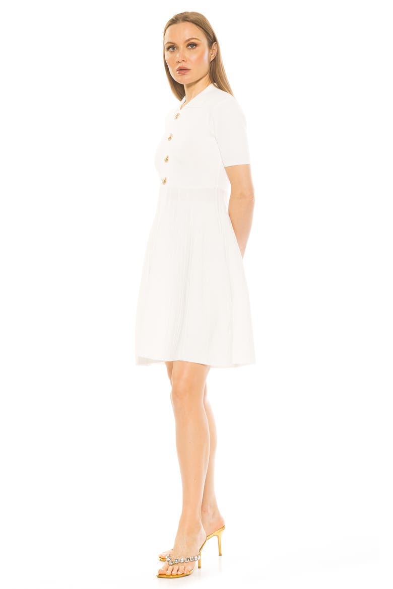 Soren Short Sleeve Fit & Flare Sweater Dress, Alternate, color, IVORY