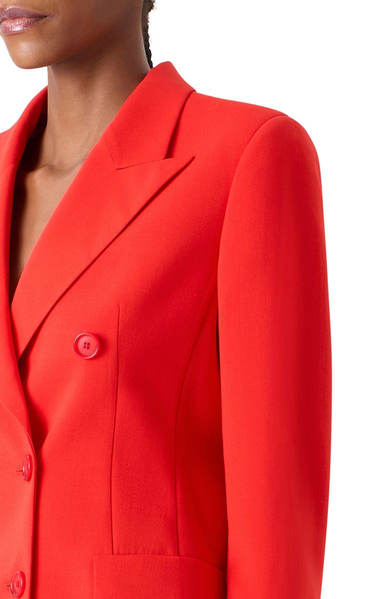 Akris Azalea Wool Double Breasted Jacket, Alternate, color, Vermillion