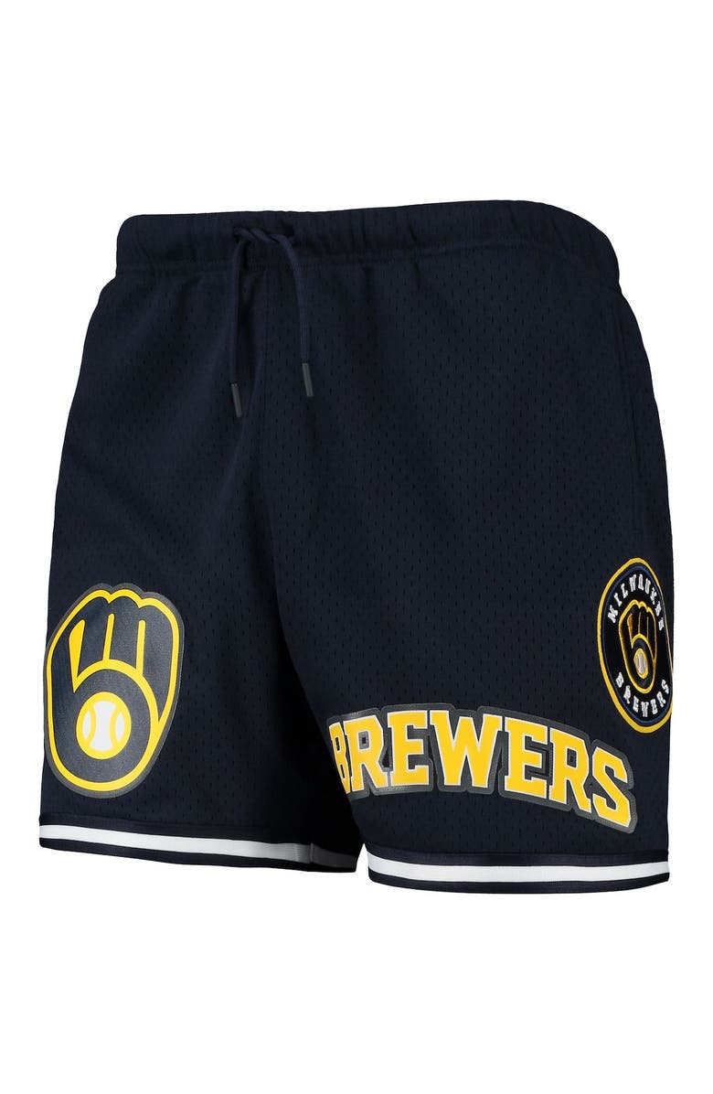 PRO STANDARD Men's Pro Standard Navy Milwaukee Brewers Logo Mesh Shorts, Alternate, color, Navy